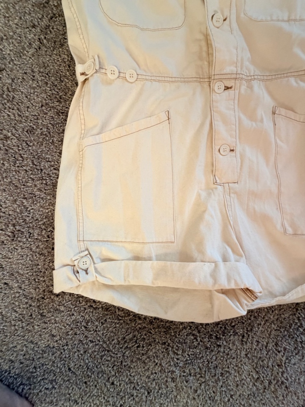 NWT Pistola Parker Cuffed Romper women's size large in Ecru - Picture 9 of 16